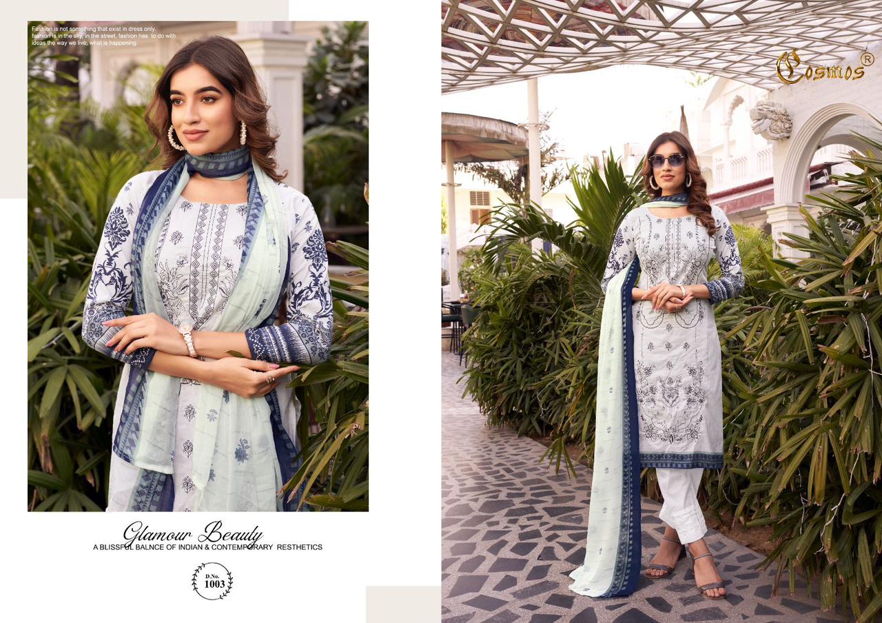 Cosmos Noor Premium Embroidered Vol 1 Cambric Cotton Suits Online Wholesale